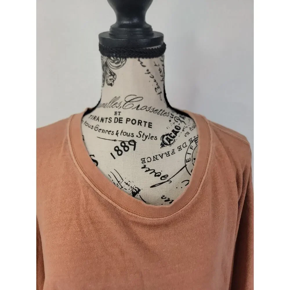 Free People Cropped Tee Sz M Coral Short Sleeves CC Tee Relaxed We The Free - Picture 4 of 11